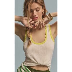 Pilcro Cream and Yellow Tank Top